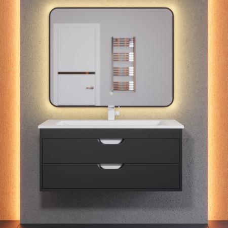 Тумба под раковину для ванной Uperwood Modul 100 см, подвесная, матовая, черная