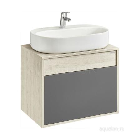 Тумба под раковину AQUATON Лофт Урбан 65 серый графит, дуб орегон 1A254001LQX60