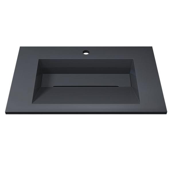 Раковина для ванной полувстраиваемая Uperwood Next Premium 70 см, прямоугольная, серый глянец