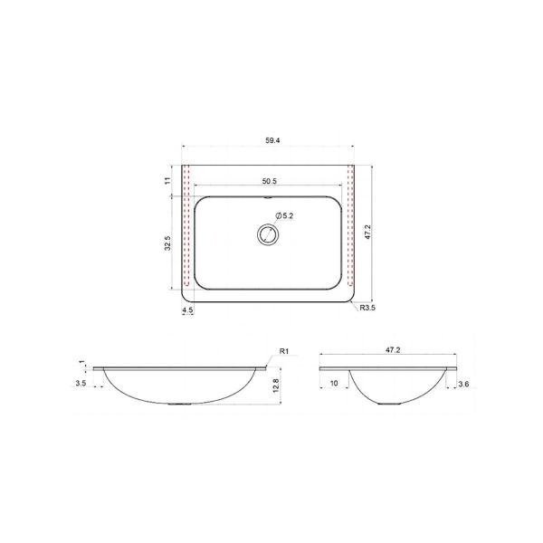 Раковина Vincea VCB-2VP600B из кварцевого камня, цвет черный