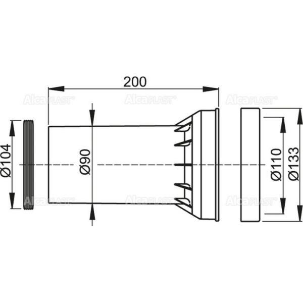 Прокладка + соединитель + прокладка соединителя AlcaPlast M902