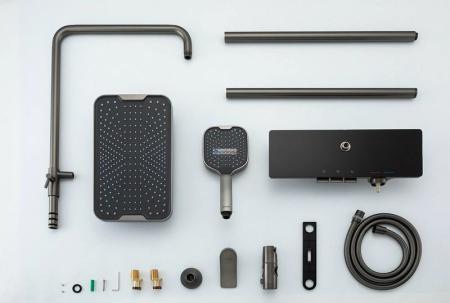 Душевая система Gappo G2496-19 оружейная сталь с изливом