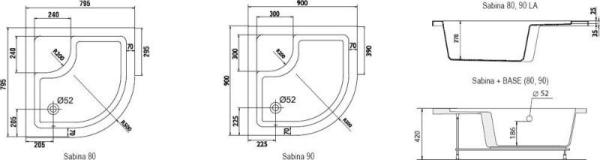 Поддон Ravak Sabina-90 LA белый