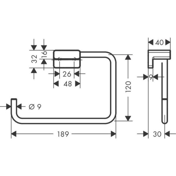 Кольцо для полотенца Hansgrohe 41754140 AddStoris, металл шлифованная бронза