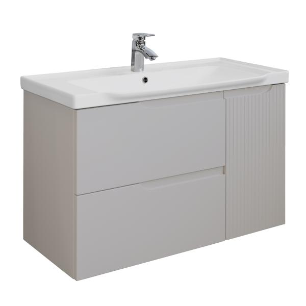 Тумба с раковиной Comforty Сидней-100 00-00022768CF серый шелк с раковиной CF188057-100
