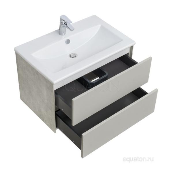 Тумба под раковину AQUATON Сохо 75 cлэйт, галька серая 1A258101AJ9A0