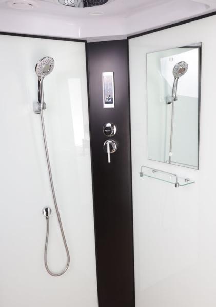 Душевая кабина Niagara NG-6709-14P 1000х1000х2150 высокий поддон 45см стекло прозрачное черные профиля