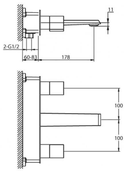 Смеситель для раковины BELBAGNO ARLIE ARL-LTF-CRM на 3 отверстия хром