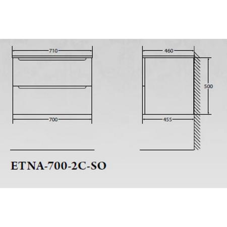 Тумба под раковину Belbagno ETNA-700-2C-SO-RN-P Rovere Nature 70 см