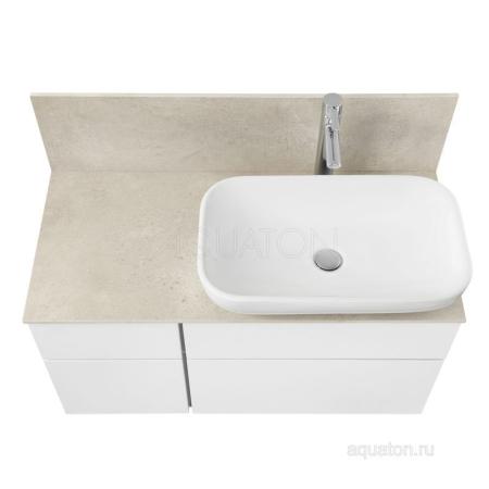 Тумба под раковину AQUATON Мишель 100 без столешницы, дуб эндгрейн, белый 1A244101MIX40
