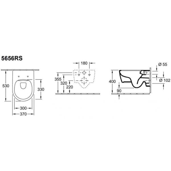 Унитаз Villeroy&Boch AVENTO 5656RS01 (5656R001+9M87S101) подвесной с сиденьем