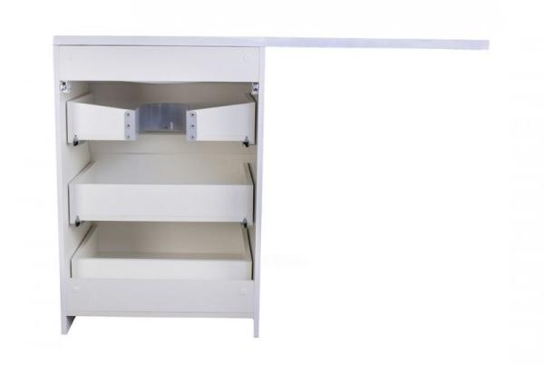 Тумба Style Line Elfante Даллас 120 (3 ящ.) Люкс белая, PLUS напольная