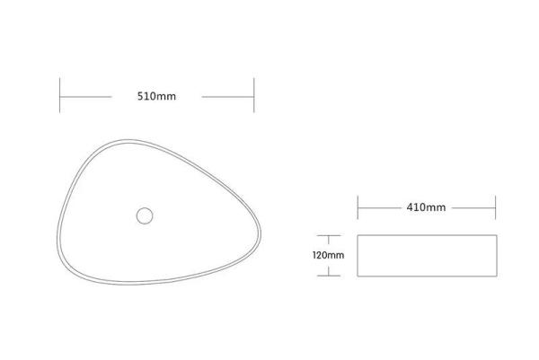 Раковина Cerutti SPA CR0089 накладная, белая, треугольная 510х410х120