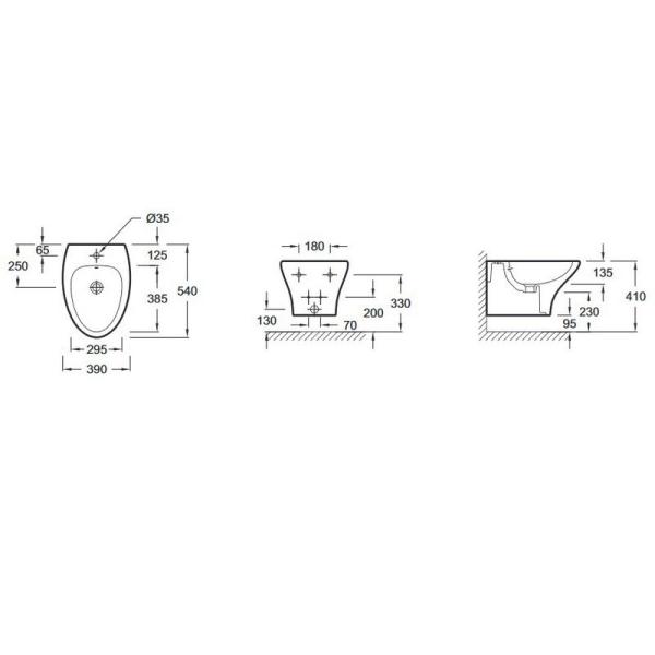 Биде Jacob Delafon NOUVELLE VAGUE EMD0002-00 подвесное