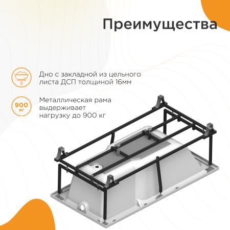 Ванна "РУСИЛЬОН" (чаша, рама-подставка на декоративных ножках, комплект панелей, подголовник, исполнение золото)