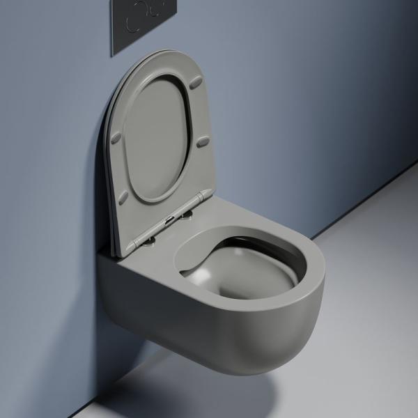 Унитаз Ceramicanova Modena CN6063MH Антрацит Матовый безободковый подвесной микролифт дюропласт