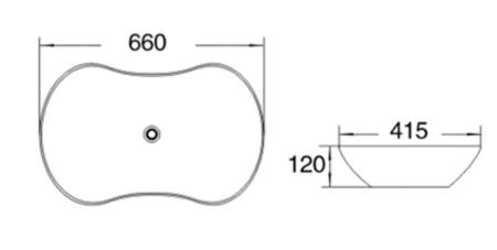 Раковина SantiLine SL-1030 67x34 на столешницу керамическая Белый