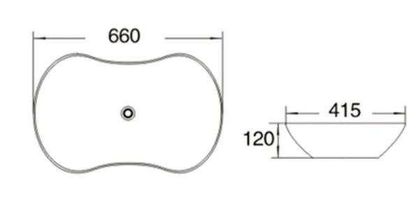 Раковина SantiLine SL-1030 67x34 на столешницу керамическая Белый