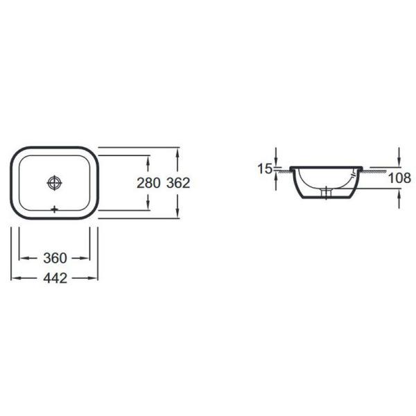 Раковина Jacob Delafon VOX EYD102-00 46 см встраиваемая