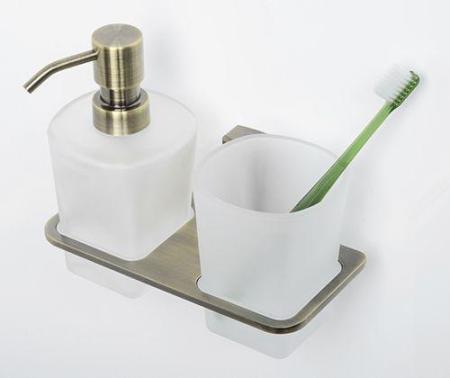 Дозатор WasserKraft Exter K-5289 и стакана бронза