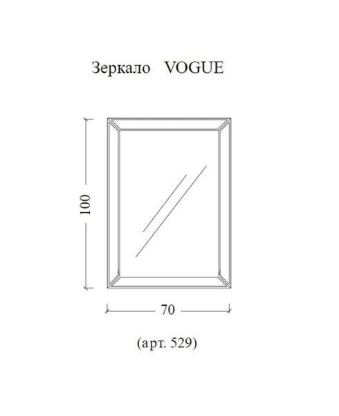 Зеркало Boheme Vogue прямоугольная 70х100 529, золото, зеркальная рама