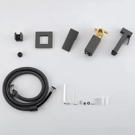 Смеситель с гигиеническим душем BOCH MANN RESIA GR CK-P11GR из латуни, с шлангом 120 см, серый