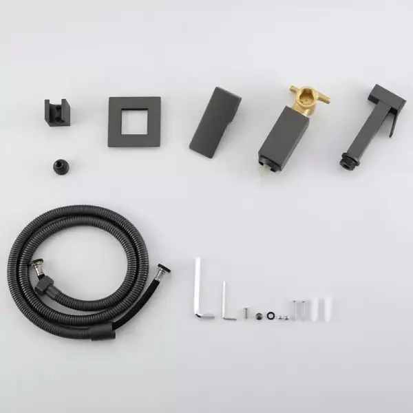 Смеситель с гигиеническим душем BOCH MANN RESIA GR CK-P11GR из латуни, с шлангом 120 см, серый
