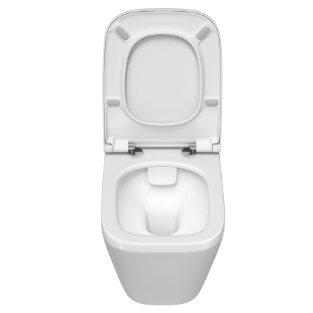 Инсталляция с унитазом VitrA Integra Square  9856B003-7207 комплект 4 в 1 с сиденьем микролифт безободковый цвет клавиши глянцевый хром
