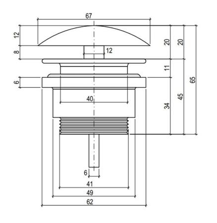Донный клапан Salini для раковины фиксированный D 601 покраска по RAL S-Sense глянцевый 16631WM