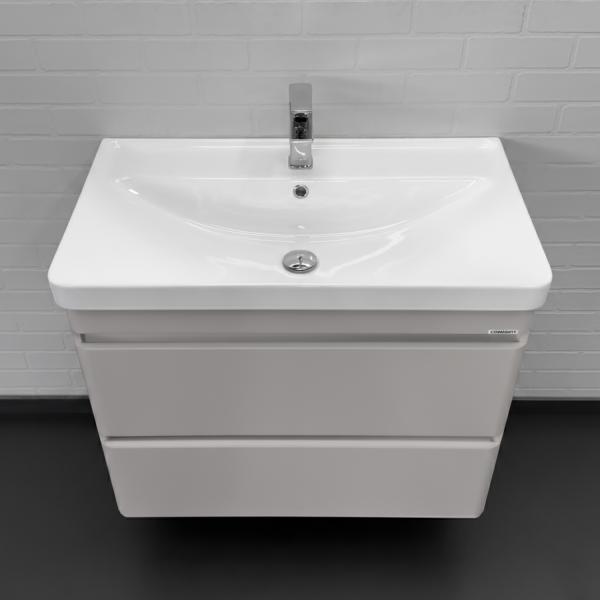 Тумба с раковиной Comforty Енисей-80П2 00-00022358CF подвесная серый шелк c раковиной 4480