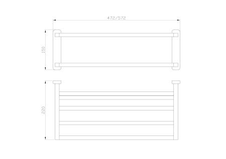 Полотенцедержатель с полкой WONZON & WOGHAND GRAFFITY, Темный графит (WW-9381)