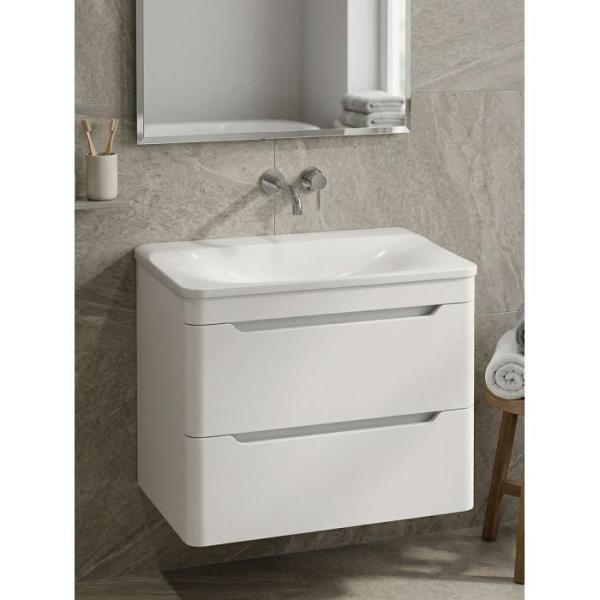 Подвесная тумба с раковиной Uperwood Ocean KOcean80w 80 см белая