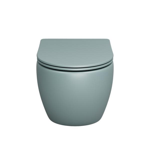 Унитаз Grossman GR-4455MNMS Color (485*365*360) МЯТНЫЙ МАТОВЫЙ подвесной Безободковый с тонкой крышкой