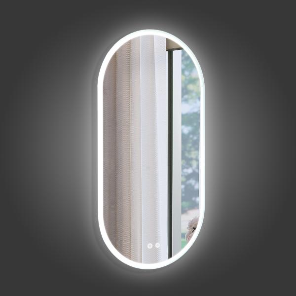 Зеркало Comforty Опал 00-00014222CF овальное 50x100 со светодиодной подсветкой холодный свет контактный сенсор антизапотевание