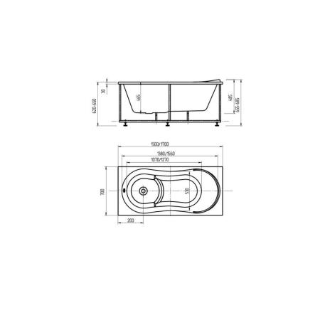 Ванна АКВАТЕК Афродита 150x70 без гидромассажа с фронтальным экраном