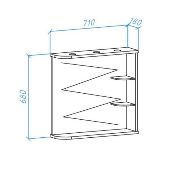 Зеркало Bellezza Рио 70 R с ИК выкл. с подсветкой красное/черное