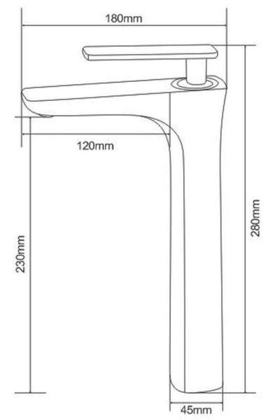 Смеситель NT BAGNO NT7801Н TIRSO H для раковины черный матовый