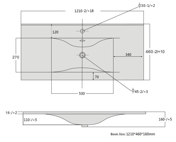 Раковина SANVIT r9120d накладная 122 см