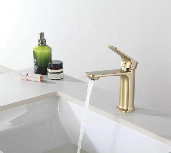 Смеситель для раковины Frap F1086-3 сатин золотой