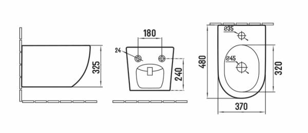 Подвесное биде Vincea Globo VB1-14S, цвет белый
