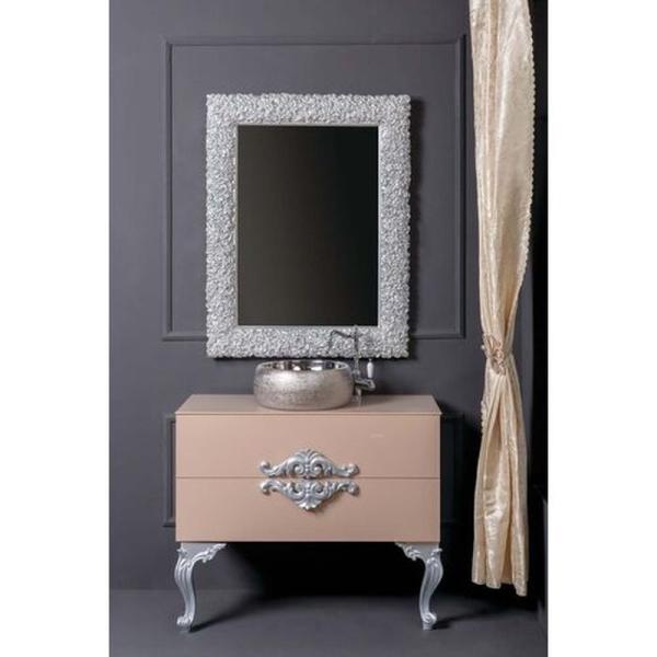 Зеркало Boheme Rose прямоугольное 85х110 547, серебро без подсветки