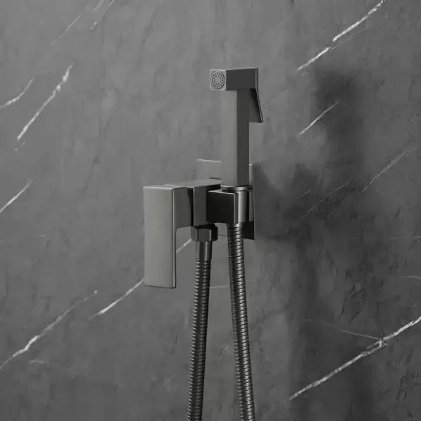 Смеситель с гигиеническим душем BOCH MANN RESIA GR CK-P11GR из латуни, с шлангом 120 см, серый