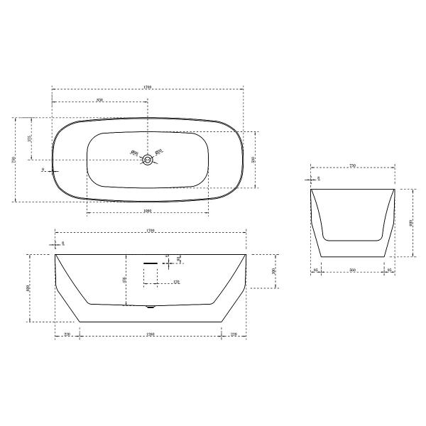 Ванна Vincea VBT-630 1700х750х600 акриловая белый