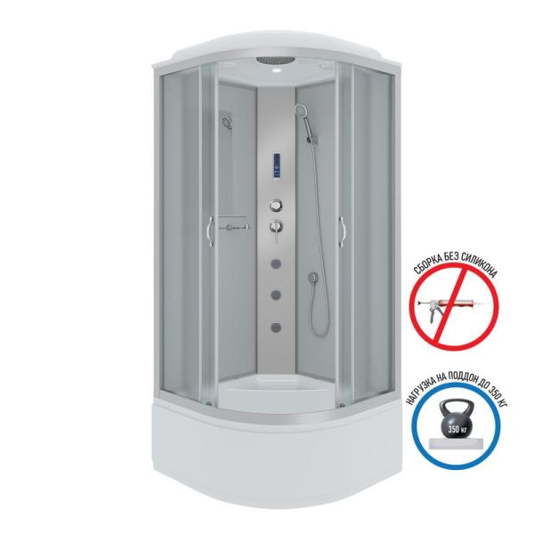 Душевая кабина Niagara NG-2307-14F 800х800х2150 высокий поддон 40см стекло матовое