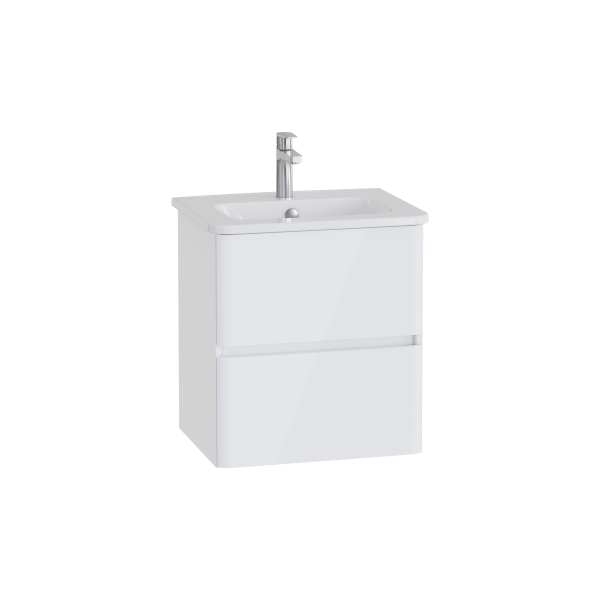 Тумба с раковиной  VitrA Mia Plus Round  69816 60 см глянцевая белая ДСП