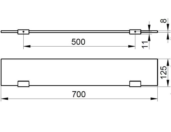 Стеклянная полочка KEUCO Edition 11 Прозрачный/бронза шлифованная 11110035700 700 мм