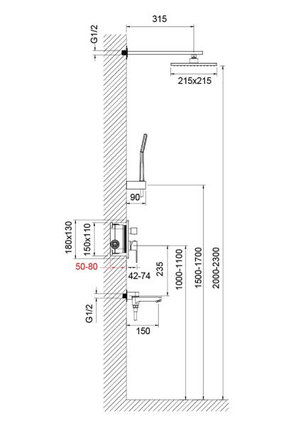 Душевая система встроенная Timo Selene SX-3069/17SM золото матовое