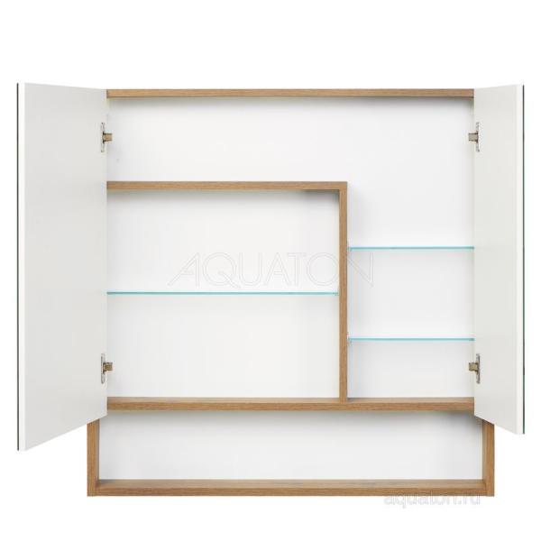 Зеркальный шкаф AQUATON Сканди 90 белый, дуб рустикальный 1A252302SDZ90
