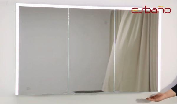 Зеркальный шкаф ESBANO ES-5012 LED подсветка сенсор, с розеткой 1200x700X150