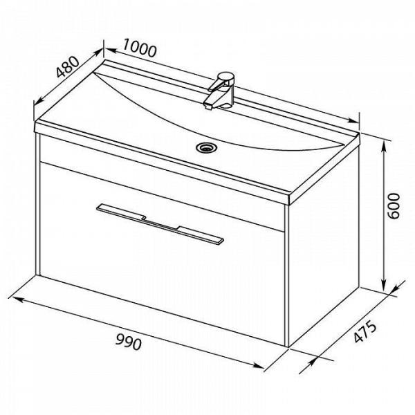 Раковина для тумбы Aquanet Нота 100 NEW